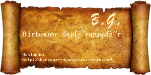 Birbauer Gyöngyvér névjegykártya